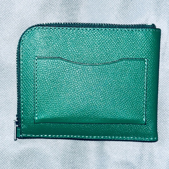 Coach 3 in 1 L-Zip Green and Black Leather Wallet - Picture 4 of 4
